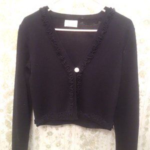 Blumarine Black Vintage Wool Cardigan Size: EU 42